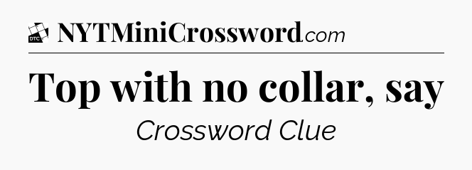 Top with no collar, say - Daily Themed Classic Crossword