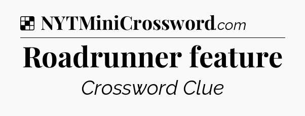 Solution: Roadrunner feature - NYT Crossword