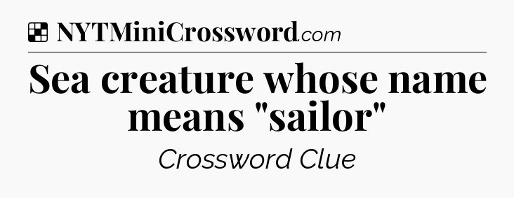 Solution: Sea creature whose name means 