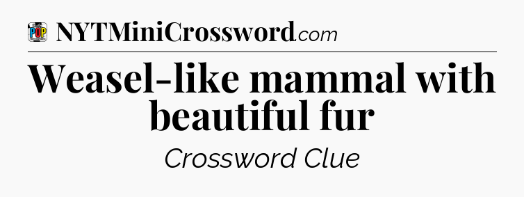Weasel-like mammal with beautiful fur Crossword Clue