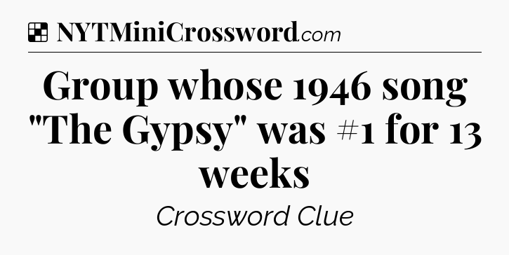Solution: Group whose 1946 song 