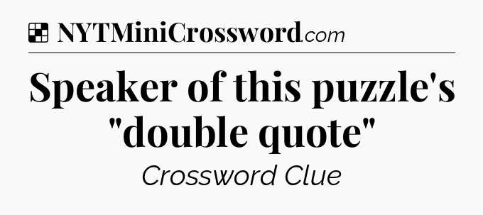 Solution: Speaker of this puzzle's 
