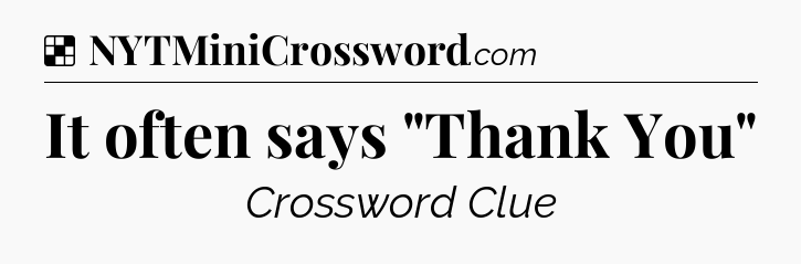 Solution: It often says 