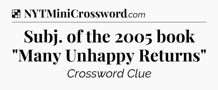 Solution: Subj. of the 2005 book 