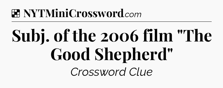 Solution: Subj. of the 2006 film 