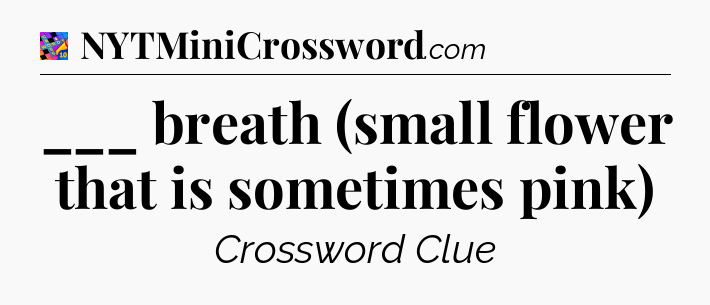 ___ breath (small flower that is sometimes pink) Crossword Clue