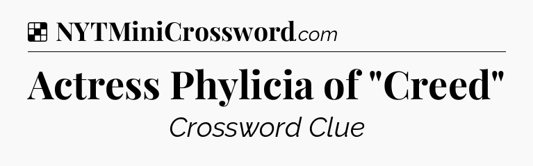 Solution: Actress Phylicia of 