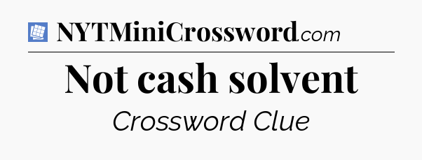 Not cash solvent Puzzle Page Crossword Clue