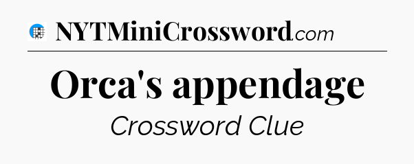 Orca's appendage Crossword Clue