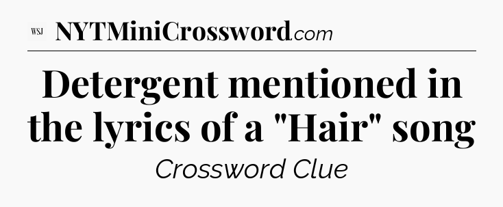 Detergent mentioned in the lyrics of a 