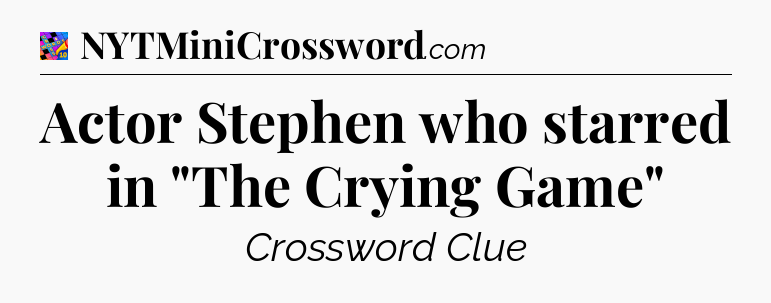 Actor Stephen who starred in 