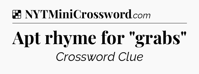 Solution: Apt rhyme for 
