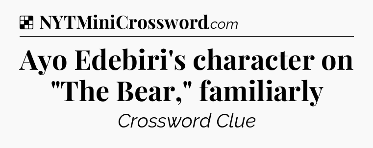 Solution: Ayo Edebiri's character on 