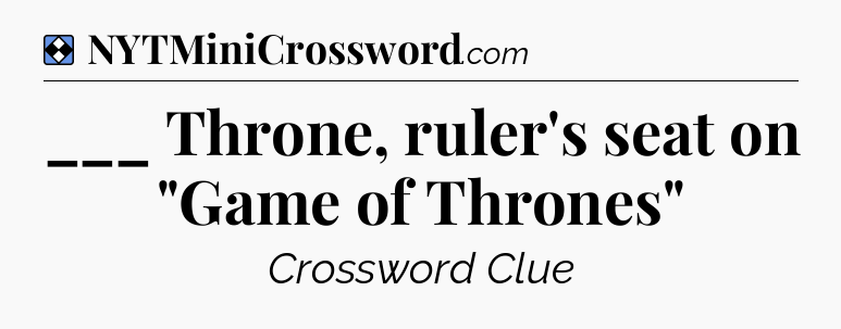 Solution: ___ Throne, ruler's seat on 