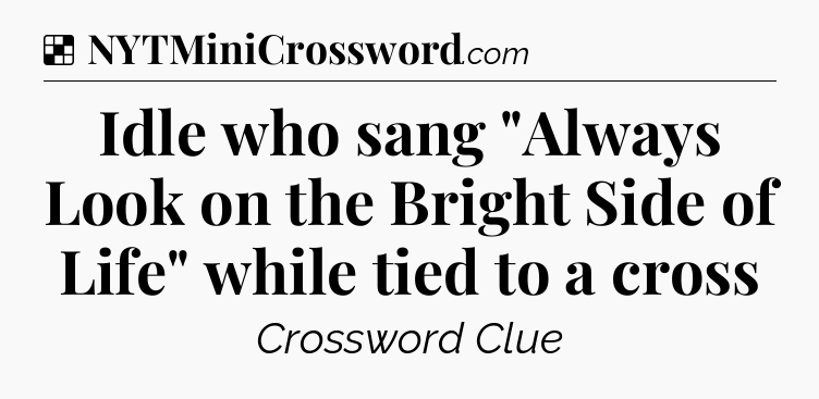 Solution: Idle who sang 