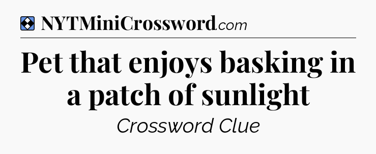 Solution: Pet that enjoys basking in a patch of sunlight - NYT Mini Crossword