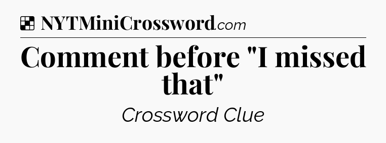 Solution: Comment before 