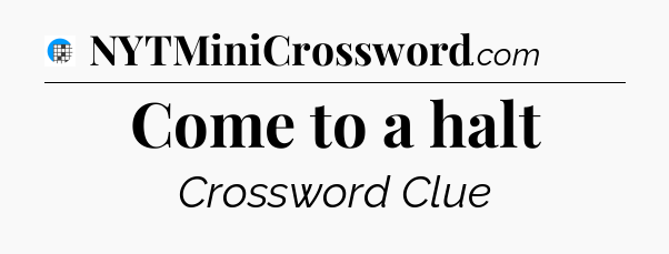 Come to a halt Crossword Clue