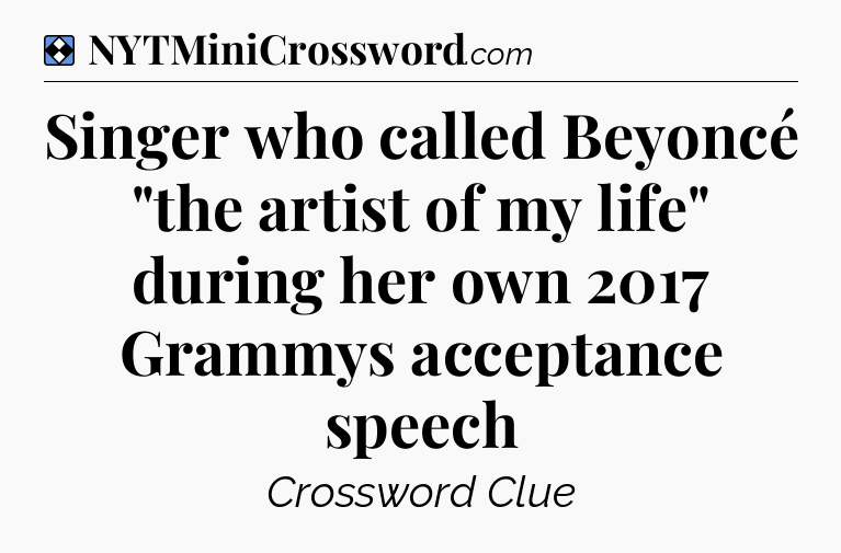 Solution: Singer who called Beyoncé 