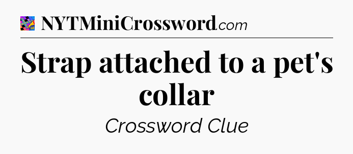 Strap attached to a pet's collar Crossword Clue