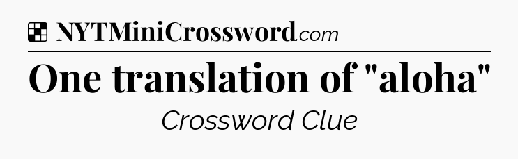 Solution: One translation of 