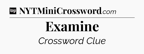 Examine Crossword Clue