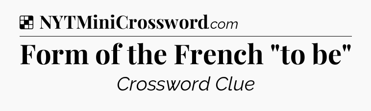 Solution: Form of the French 