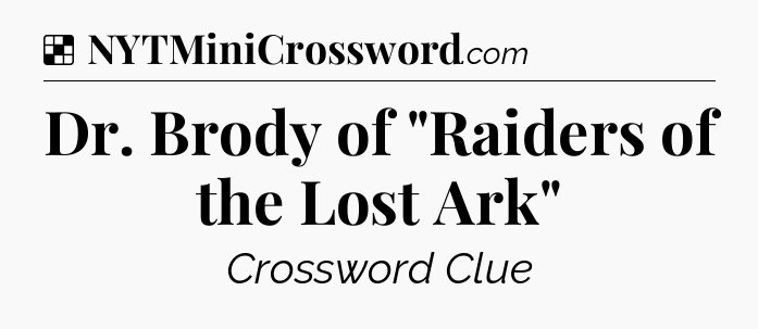 Solution: Dr. Brody of 