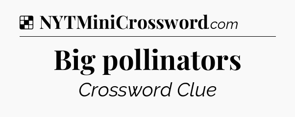 Solution: Big pollinators - NYT Crossword