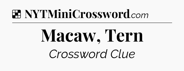 Solution: Macaw, Tern - NYT Crossword
