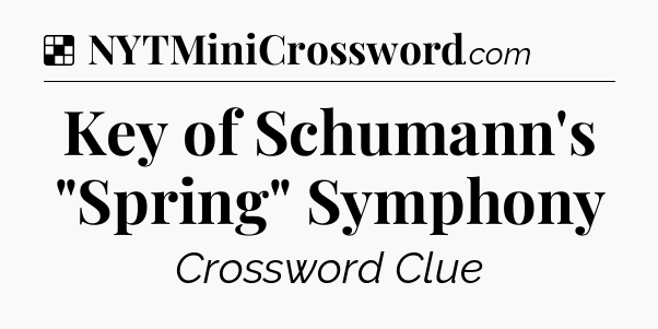 Solution: Key of Schumann's 