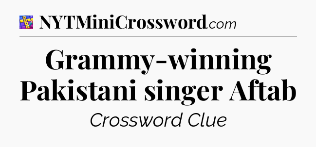 Grammy-winning Pakistani singer Aftab Codycross