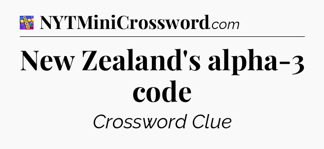 New Zealand's alpha-3 code Codycross