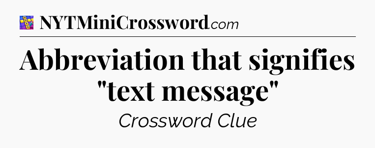 Abbreviation that signifies 