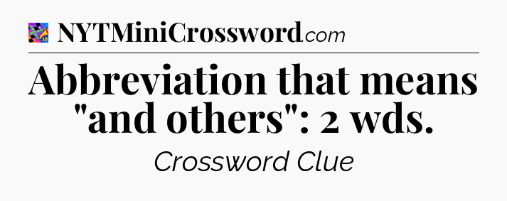 Abbreviation that means 