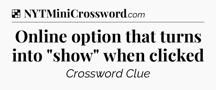 Solution: Online option that turns into 