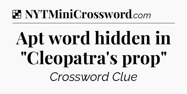 Solution: Apt word hidden in 