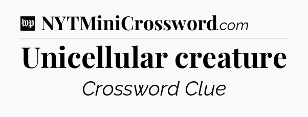 Unicellular creature Crossword Clue