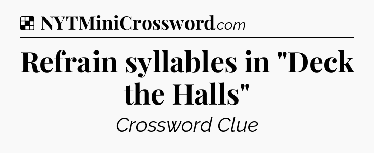 Solution: Refrain syllables in 