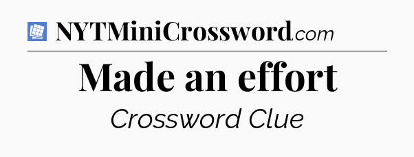 Made an effort Puzzle Page Crossword Clue