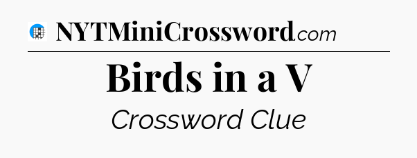 Birds in a V Crossword Clue