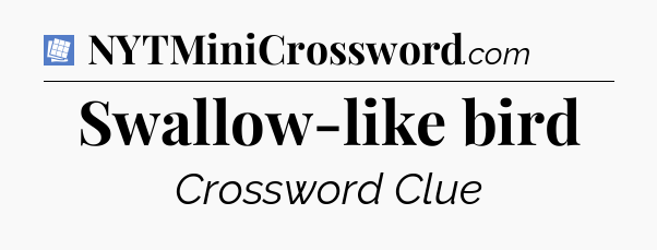 Swallow-like bird Puzzle Page Crossword Clue