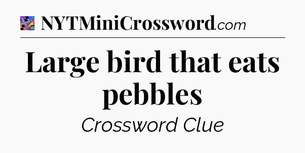 Large bird that eats pebbles Crossword Clue