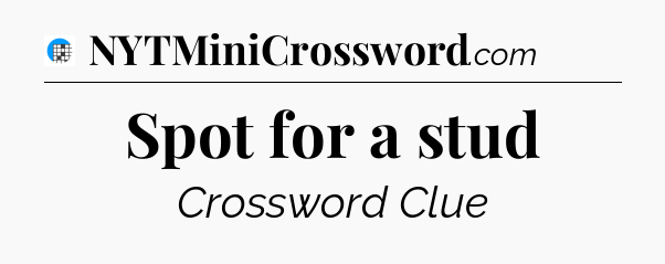 Spot for a stud Crossword Clue