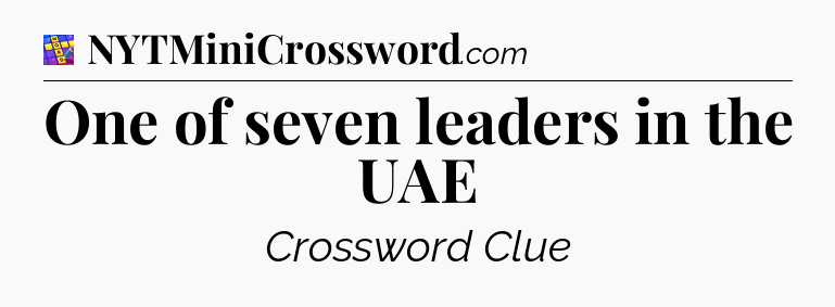 One of seven leaders in the UAE Codycross