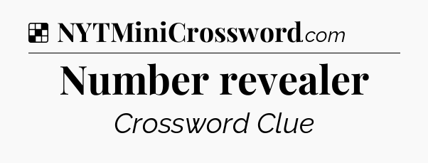 Solution: Number revealer - NYT Crossword