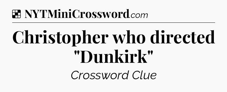 Solution: Christopher who directed 