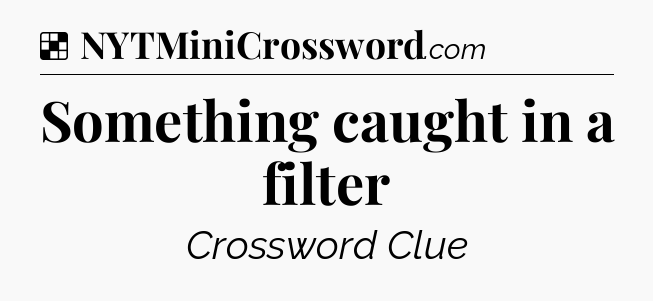 Solution: Something caught in a filter - NYT Crossword