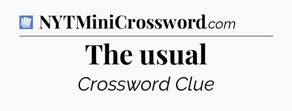 The usual Puzzle Page Crossword Clue