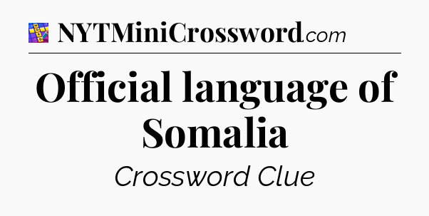 Official language of Somalia Codycross